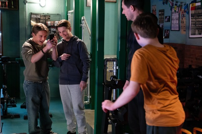 Zack and Barney are filmed by Tommy and Joel in EastEnders