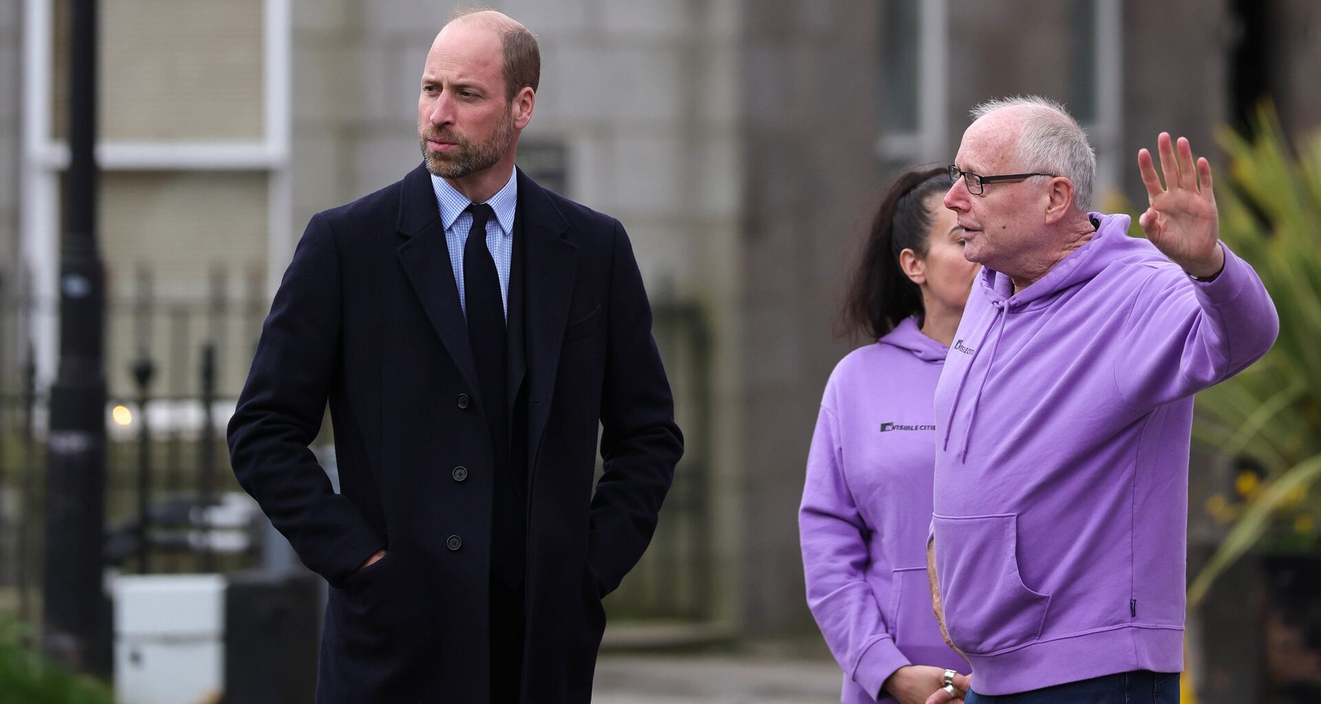 Prince WIlliam is given a tour of Aberdeen by former Big Issue vendor Angus