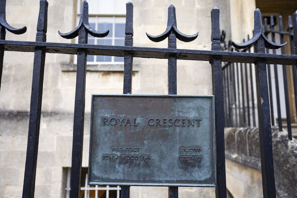 Sign on fence in Royal Crescent 
