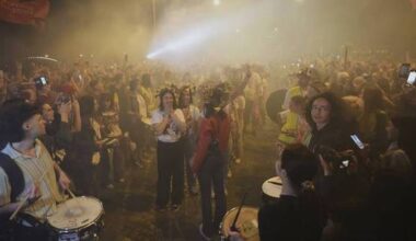 Fireworks as thousands greet Serbian students who cycled to France seeking EU support for protests