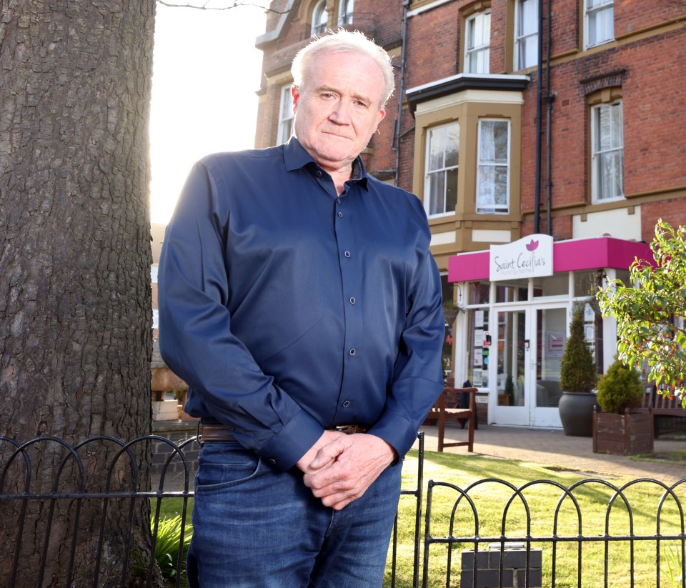 Mike Padgham, executive chair of Saint Cecilia's Care Group, standing outside the nursing home.