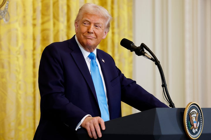 President Donald Trump attends a joint press conference with Israeli Prime Minister Benjamin Netanyahu at the White House on Feb. 4 in Washington, D.C.