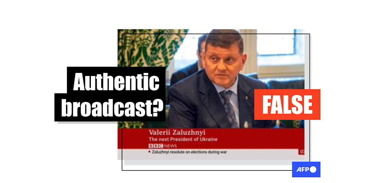 Alleged BBC News chyron on Ukrainian presidency is fake
