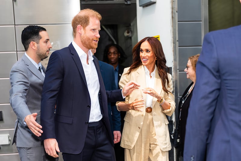 Prince Harry, Duke of Sussex and Meghan, Duchess of Sussex attend the Time100 Summit at Jazz at Lincoln Center in Midtown on April 23, 2025 in New York City.
