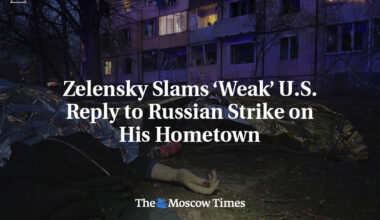 Zelensky Slams ‘Weak’ U.S. Reply to Russian Strike on His Hometown