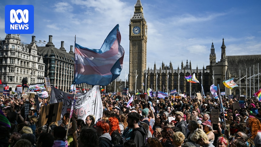 Trans rights supporters rally in London after UK Supreme Court ruling