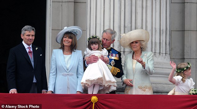 Michael and Carole Middleton stood on Buckingham Palace's balcony alongside Prince Charles and Camilla