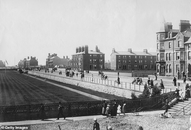 This image captured Skegness Parade seafront in 1900. Skegness Town Council reveals: 'Work began in the late 1870s building wide, tree-lined streets, promenades and gardens.' It adds that the town's population had swelled to over 2,000 in 1900, growing from just over 400 in 1850