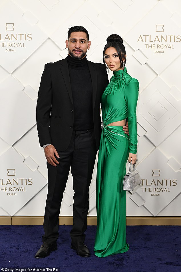 Amir Khan and his wife Faryal Makhdoom at Atlantis The Royal in Dubai in 2023