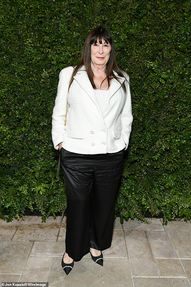 After evacuating her Sierra Nevada ranch during the LA wildfires, Anjelica told The Guardian: '[Nicholson] called and asked if I was all right and if I had someplace I was staying. That's the bottom line with him and I. When the chips are down, he's there' (pictured in 2023)