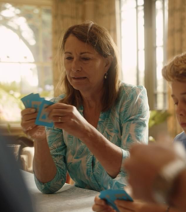 When Kate released her emotional video message announcing she had completed her chemotherapy, her parents were seen in touching footage playing cards with the children