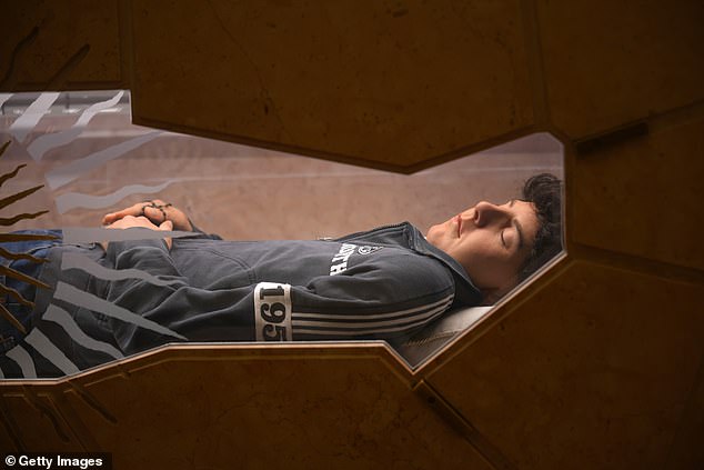 The remains of Blessed Carlo Acutis lay in his tomb in the Church of Santa Maria Maggiore on March 18, 2025 in Assisi, Italy