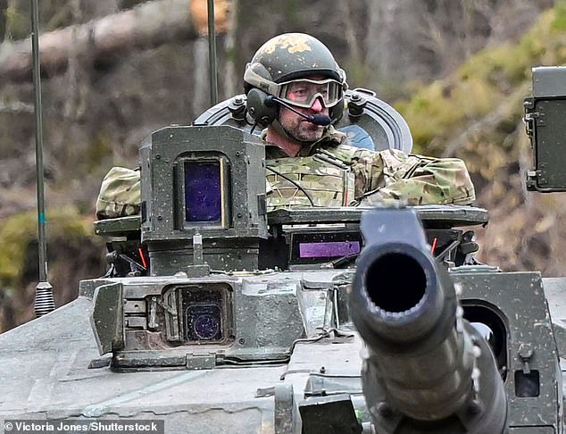 Future king William climbed into a British tank to take part in an exercise in Estonia last month