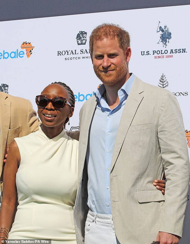 Prince Harry and the chair of Sentebale Dr Sophie Chandauka. Prince Harry has been accused of 'harassment and bullying at scale' by Dr Chandauka