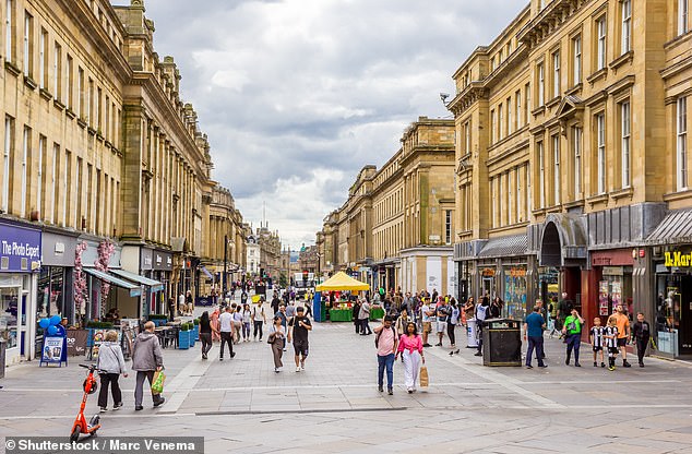 A view of Grainger Street, the handsome planned thoroughfare that graces Newcastle city centre
