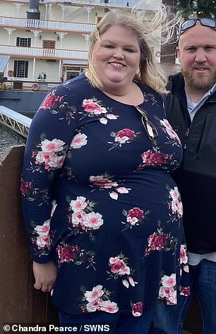 Chandra started a strict diet - switching to home-cooked meals or grilled chicken and vegetables if she went out, losing 100lbs (before)