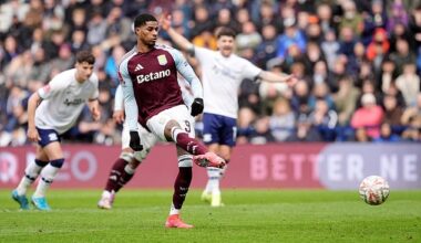 Marcus Rashford coolly converts a penalty for his second goal against Preston on Sunday