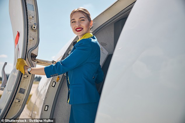 The expert says: 'When you are disembarking from the aircraft, if the flight attendant says "cheerio" to you, this could also be code they have a secret crush'