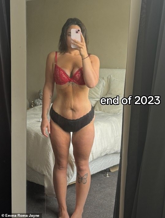 After shelling out almost £10,000 ($13,000), Emma went on to lose a whopping 50kg (7st 8lbs) in the first year after going under the knife in 2022 for bariatric surgery