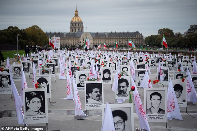 Some 800 portraits displayed in Paris in 2019 to commemorate the executions of thousands of Iranian