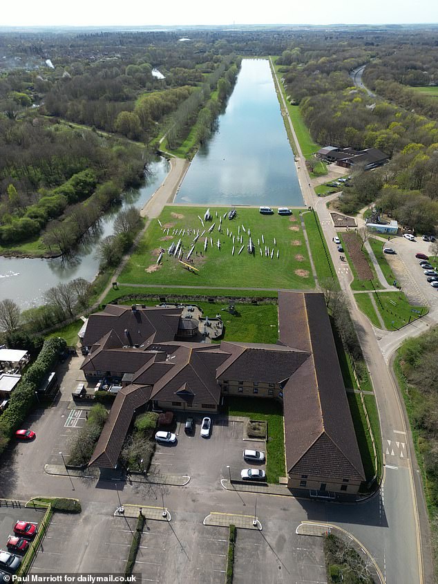 Pictured: The Dragonfly Hotel, with the Rowing Course above
