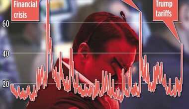 Panic: The 'fear gauge' edged near financial crisis and pandemic levels after Trump revealed his tariffs
