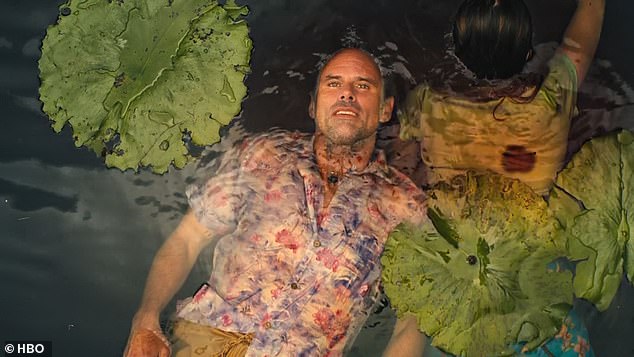It was lovers Rick (Walton Goggins) and Chelsea (Aimee Lou Wood) who ended up floating in the water after being shot
