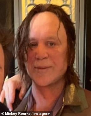 Rourke looked worlds away from his heyday in the Instagram snap as he caught up with some pals on the weekend