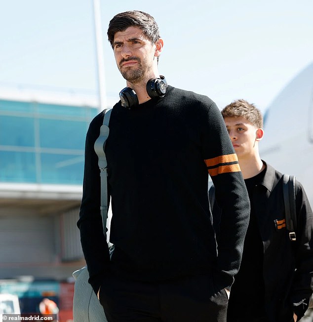 Keeper Thibaut Courtois has travelled to London and could return from his latest injury lay-off