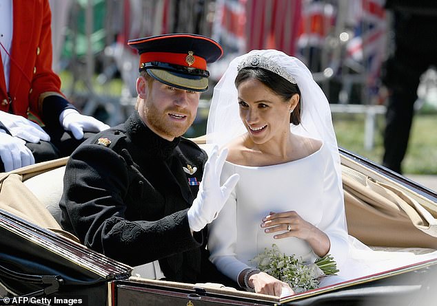 Harry and Meghan on their wedding day in May 2018. In the run up to the big day a source said that Meghan was 'lovely when it is all going her way but a demon when the worm turns'