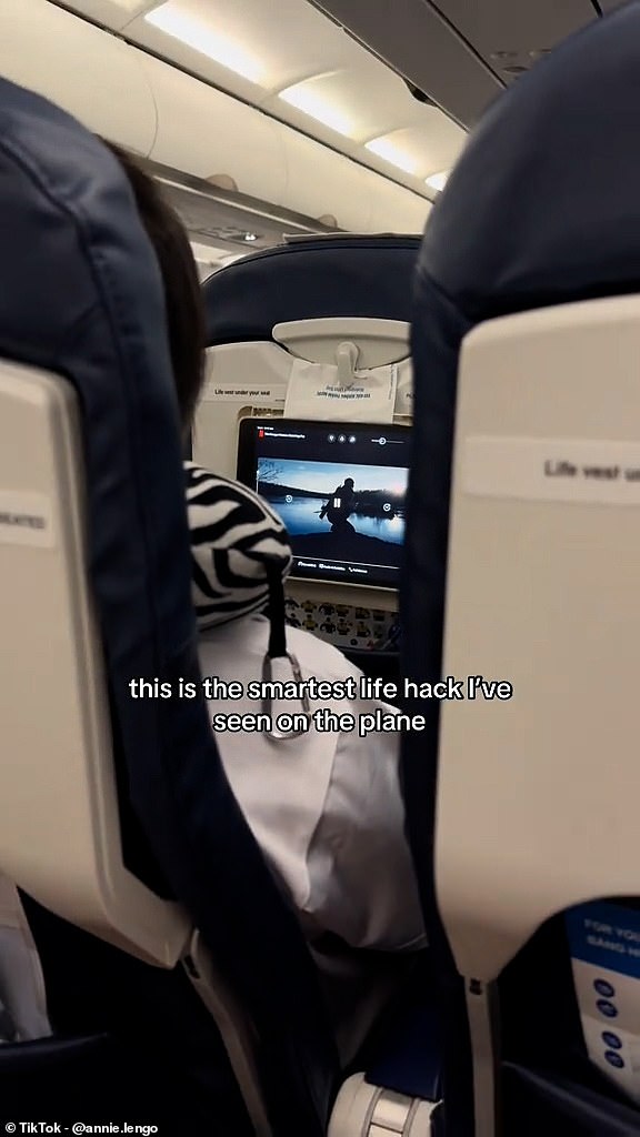 According to a flight attendant, there has been a rise in passengers 'cleverly' making use of inflight tools and accessories to support their devices for more enjoyable viewing