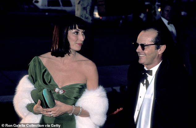 The nepo baby of John Huston might have ended her romance with Jack after he secretly fathered a child with Rebecca Broussard, but they remain amicable (pictured in 1986)