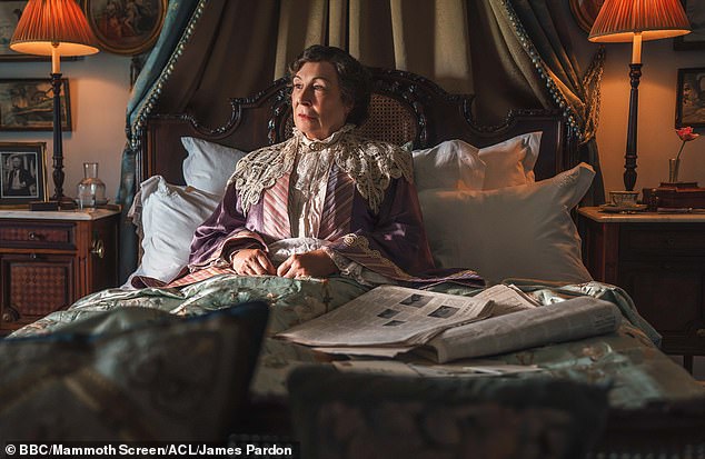 Luckily, when Anjelica shot her role as Lady Tressilian in the Agatha Christie three-part murder mystery Towards Zero - premiering April 16 on BritBox - director Sam Yates allowed her do so from bed