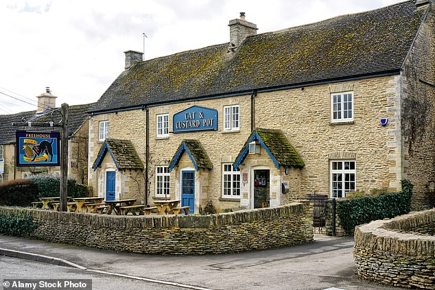 The Cat & Custard Pot pub in Shipton Moyne in the Cotswolds