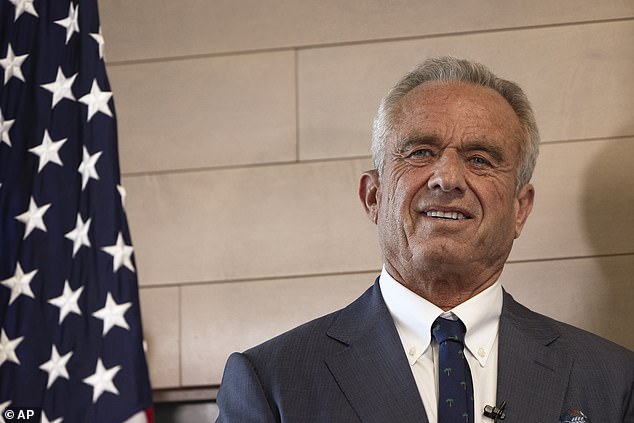 Department of Health and Human Services Secretary Robert F Kennedy Jr (pictured here) has slammed the use of medications like Mounjaro and promoted diet and exercise instead as part of his Make America Healthy Again plan