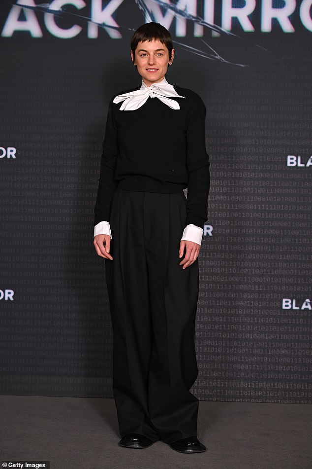 Emma pictured at the Black Mirror: Hotel Reverie season seven premiere on Wednesday