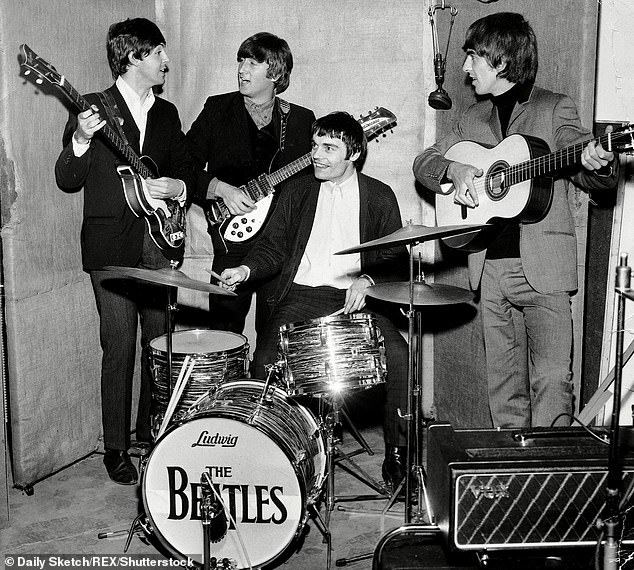 Nicol, pictured behind the drums, had been called on June 3 1964 by producer George Martin