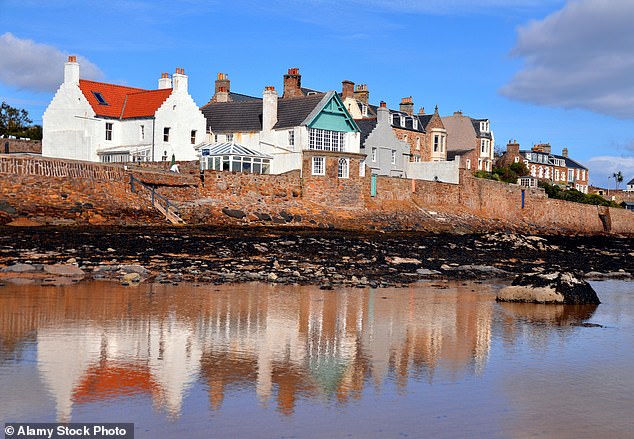 Seafront houses in Elie in Fife