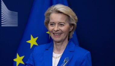 The European Union will pause its first countermeasures against U.S. tariffs, European Commission President Ursula von der Leyen said today
