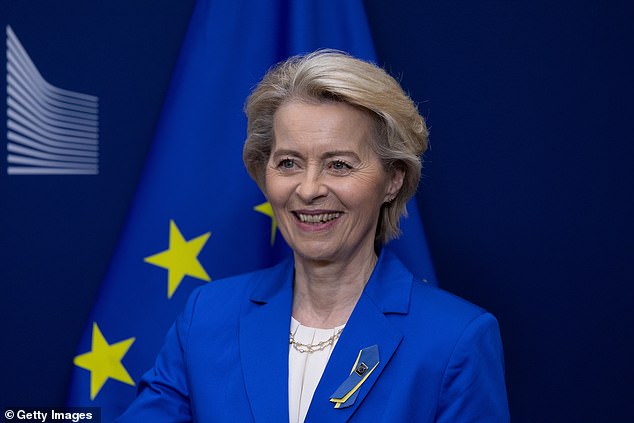The European Union will pause its first countermeasures against U.S. tariffs, European Commission President Ursula von der Leyen said today