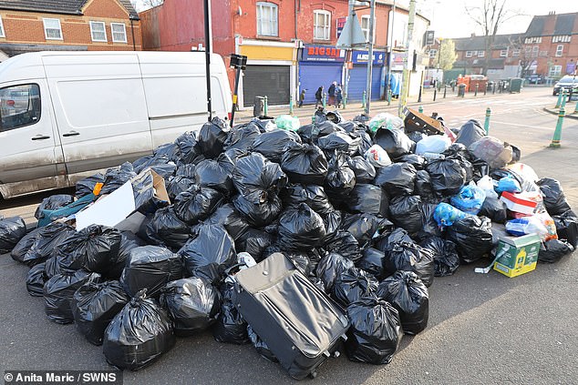 An estimated 21,000 tonnes of rubbish remains uncollected on the streets of Birmingham