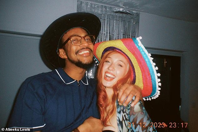 Now the bubbly young creative is pursuing private treatment after all NHS treatments have unfortunately failed to get rid of his cancer (pictured with his doting partner Nieve)