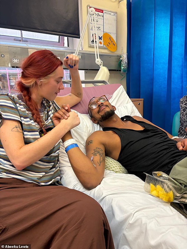 The young musician has undergone several rounds of intense radio and chemotherapy, but now the cancer has spread to his trachea and windpipe (pictured with Nieve)