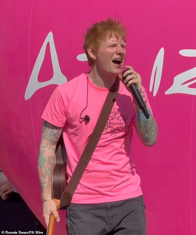 The former TOWIE star also revealed the three words of guidance that Ed Sheeran - who has two daughters - had given him (Ed pictured this month)