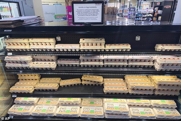 The price of eggs has risen more than 60 percent in the last year, the latest CPI figures show