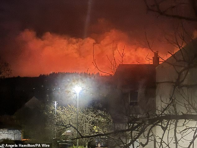 Too close for comfort: Wildfires as seen from a house in Cumbernauld, Lanarkshire