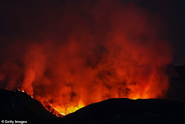 Hellscape: A wild fire burns on the Isle of Bute