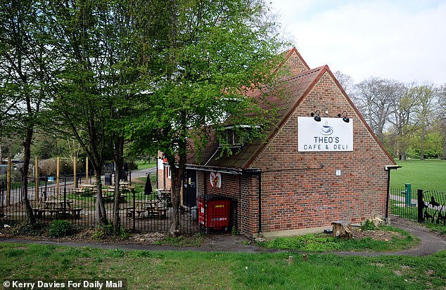 At 2pm on Sunday, a teenage boy walked into Theo’s, a cafe next to a park in Uxbridge, (pictured) grabbed two bottles of Lucozade from the fridge and approached the till
