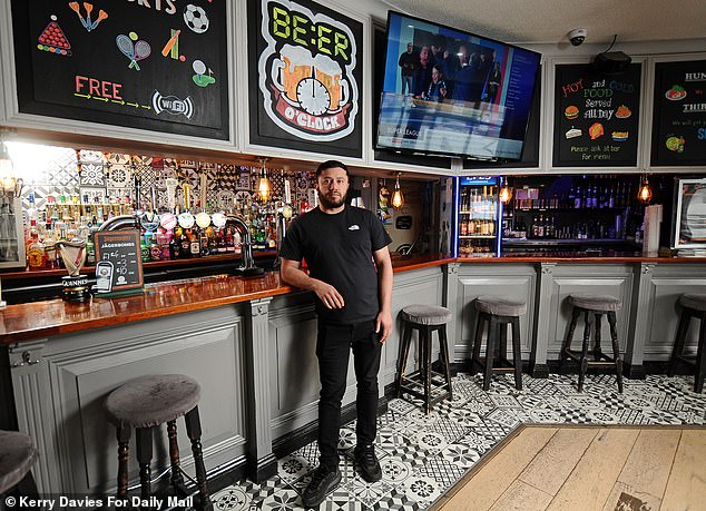 Reilly’s rant, which continued in this vein for several minutes and included disparaging remarks about Sahin, was uploaded on October 14, 2024. Sahin is pictured at his pub