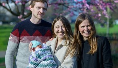 Grace Davidson (M) and husband Angus (L) welcomed Amy Isabel into the world earlier this year after the UK's first successful womb transplant, donated by Grace's sister Amy Purdie (R)